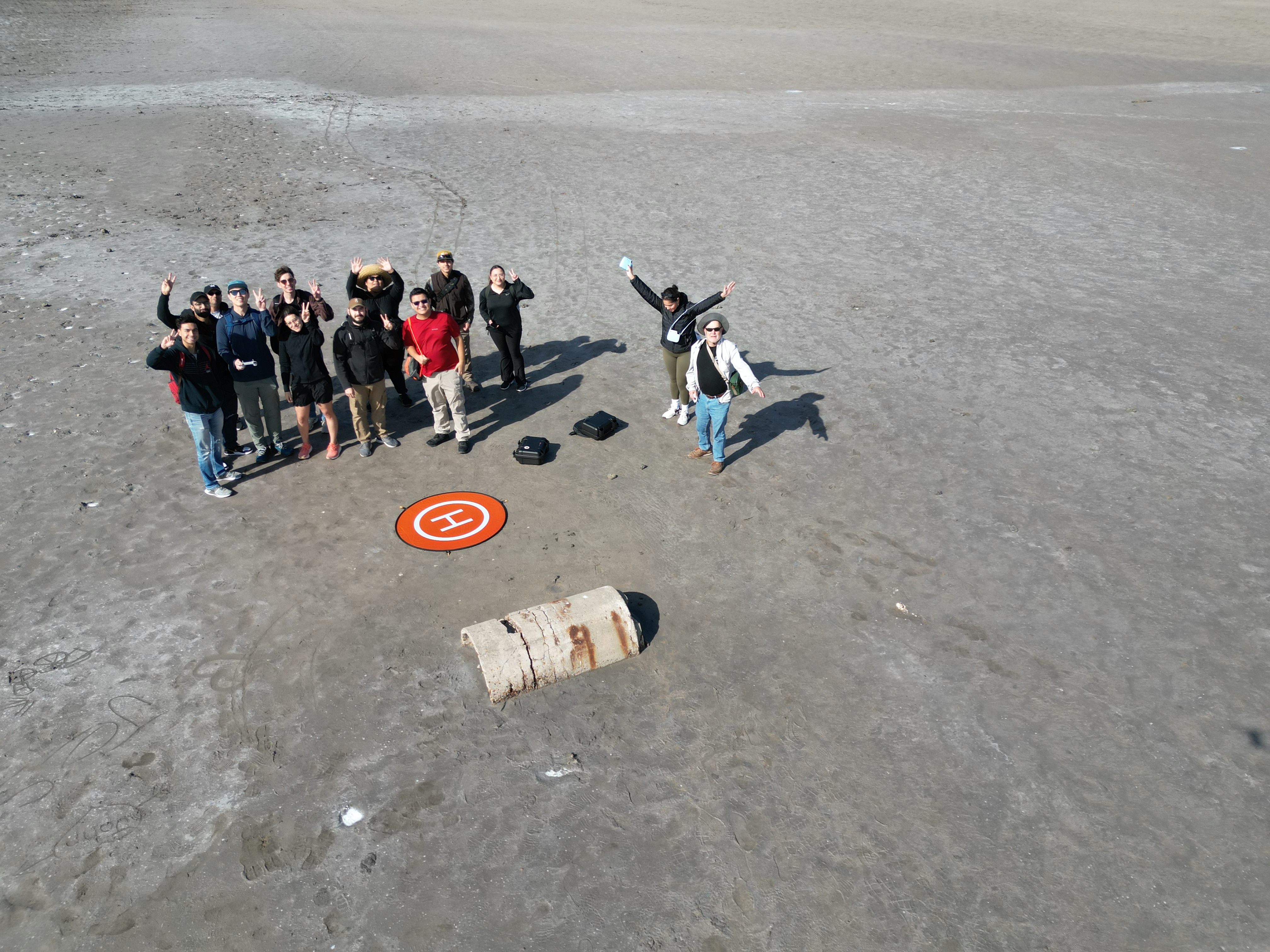 Students and instructors gathered during a geology field trip